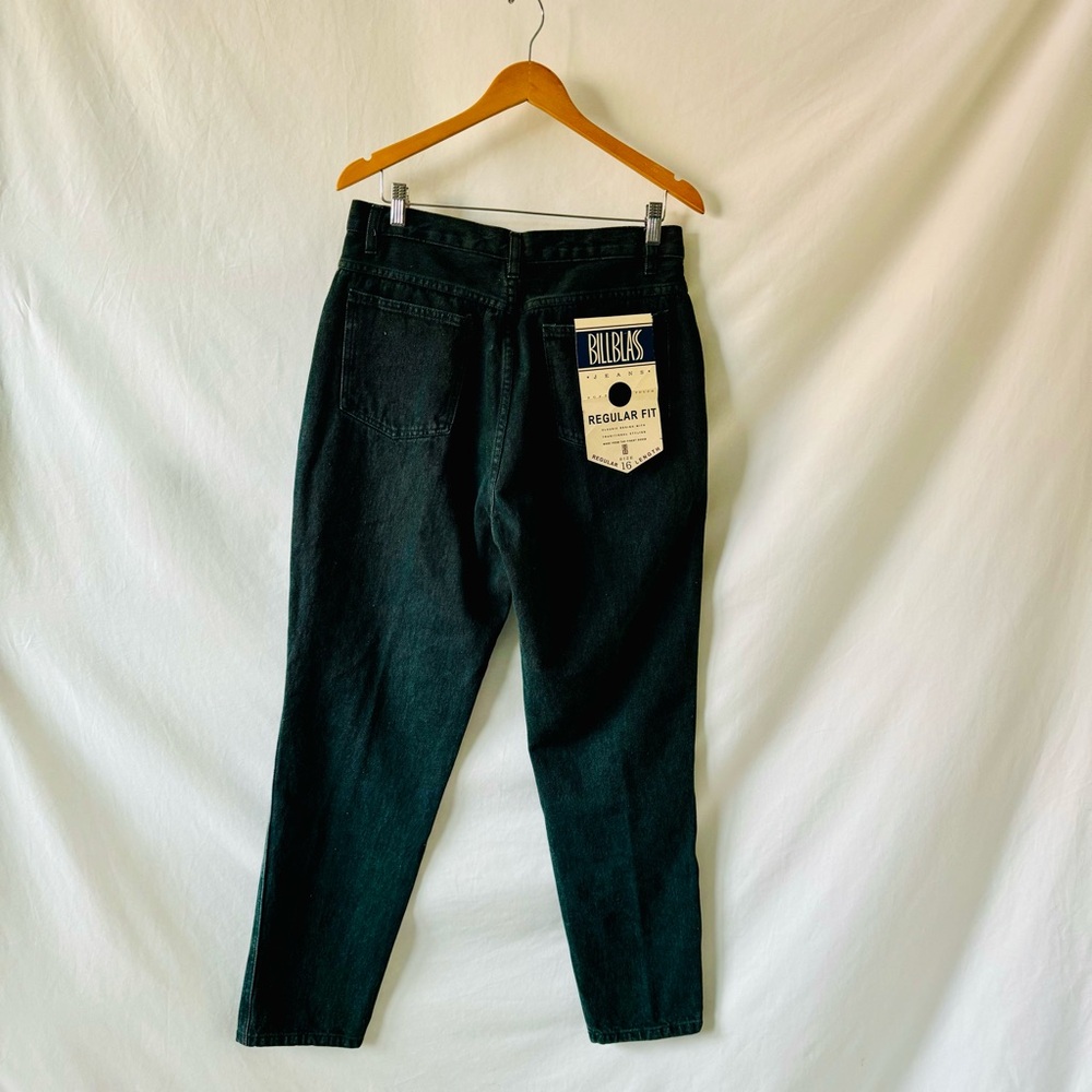 Deadstock NWT Vintage 90s Bill Blass Dark Green / Black Straight Leg Mom Jeans